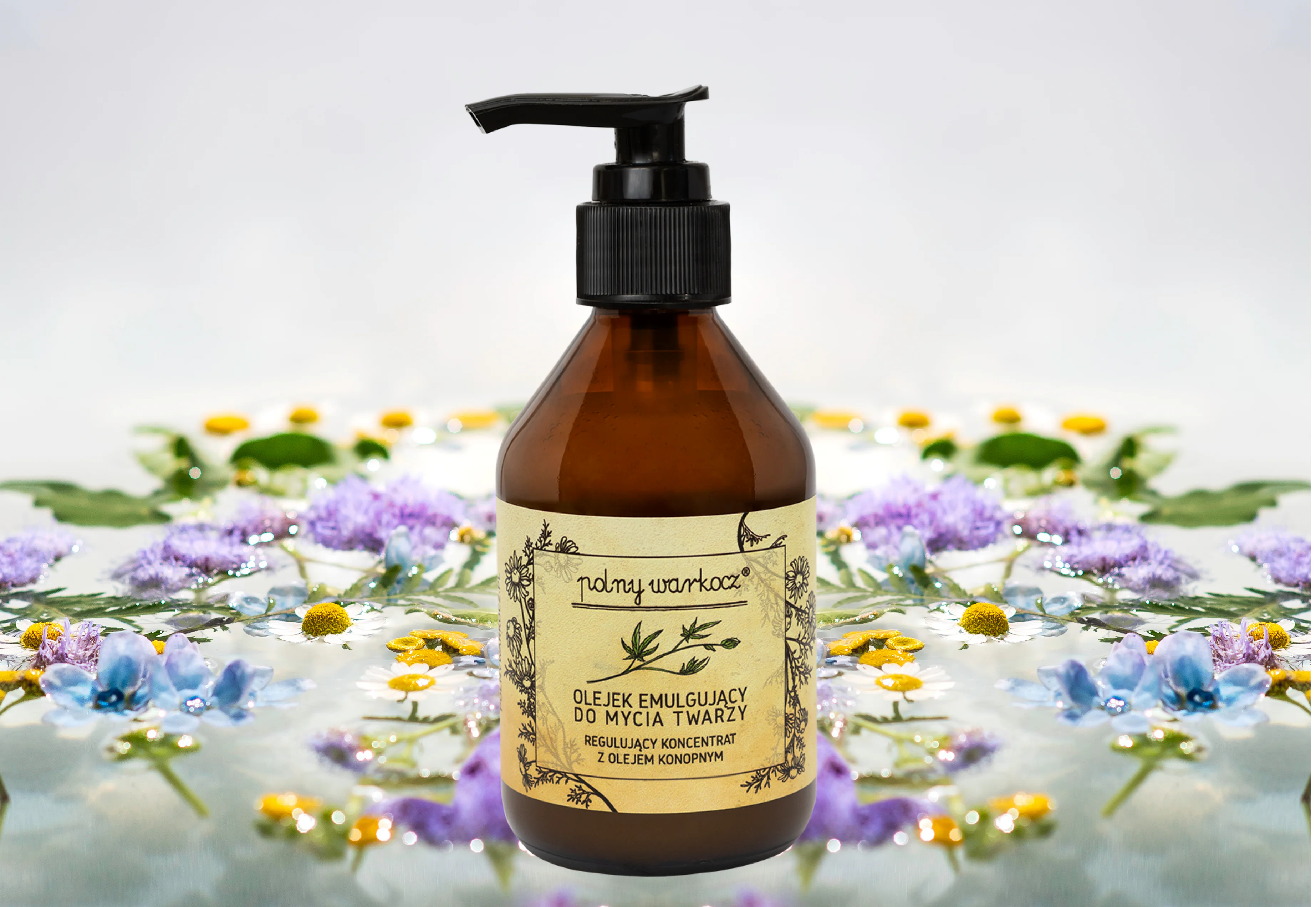 Regulujący Koncentrat z Olejem Konopnym Olejek Emulgujący do Mycia Twarzy